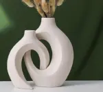 Creative Ceramic Circular Hollow Vase Set