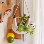 Creative Ceramic Sloth Hanging Flowerpot tag1