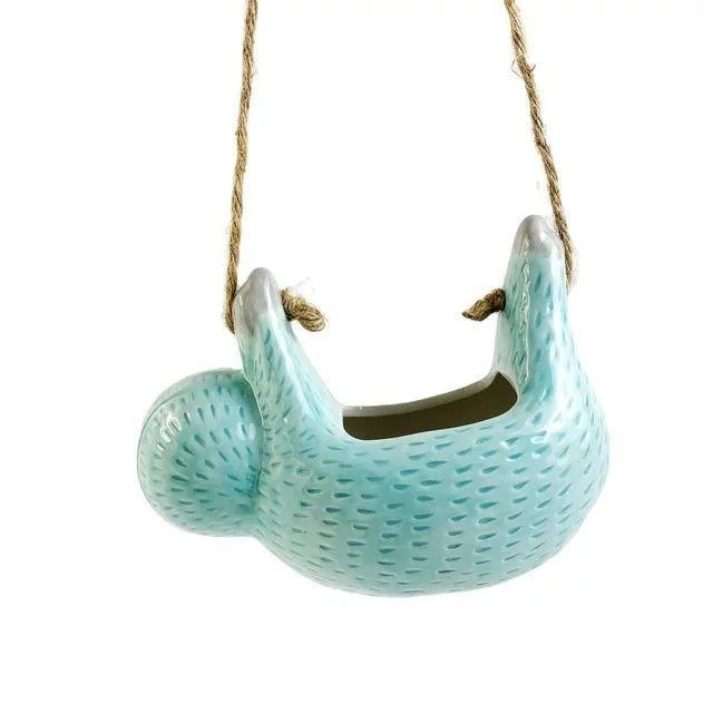 Creative Ceramic Sloth Hanging Flowerpot -  - #tag1#