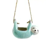 Creative Ceramic Sloth Hanging Flowerpot tag1