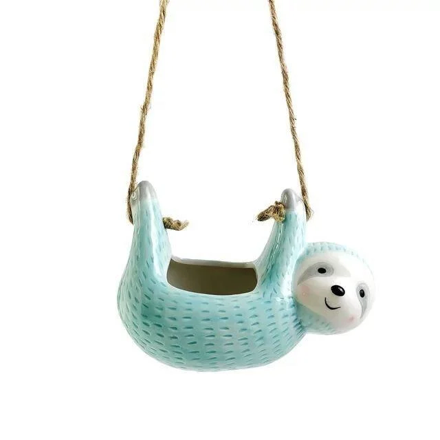 Creative Ceramic Sloth Hanging Flowerpot -  - #tag1#