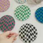Creative Checkerboard Pattern Coaster tag1