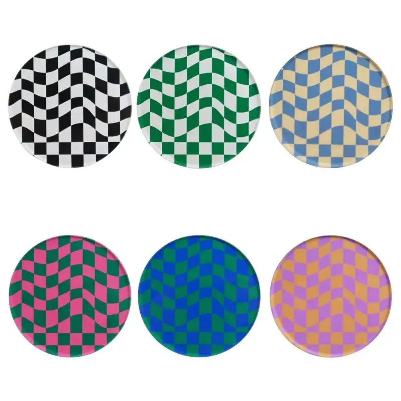 Creative Checkerboard Pattern Coaster tag1