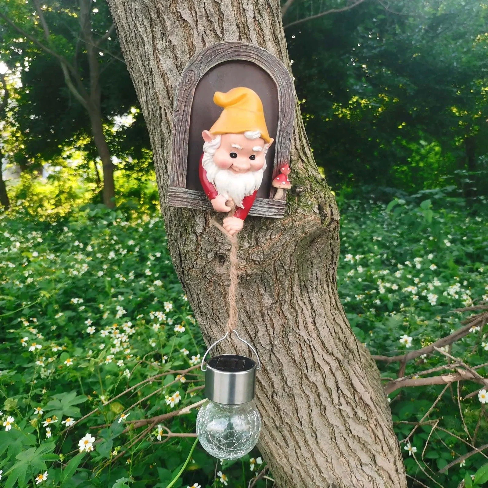 Creative Dwarf Solar Night Light: Charming Outdoor Garden Ornament -