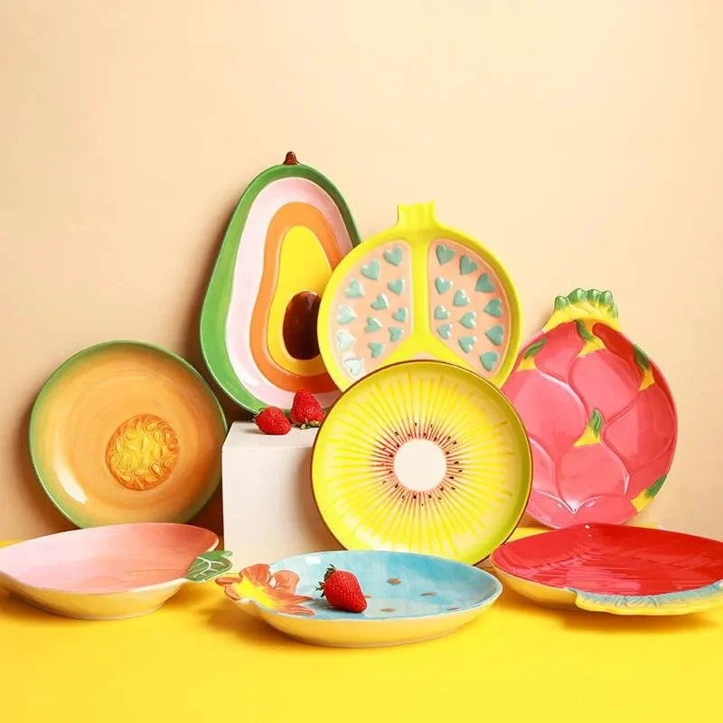 Creative Fruit Shaped Ceramic Dessert Plates -