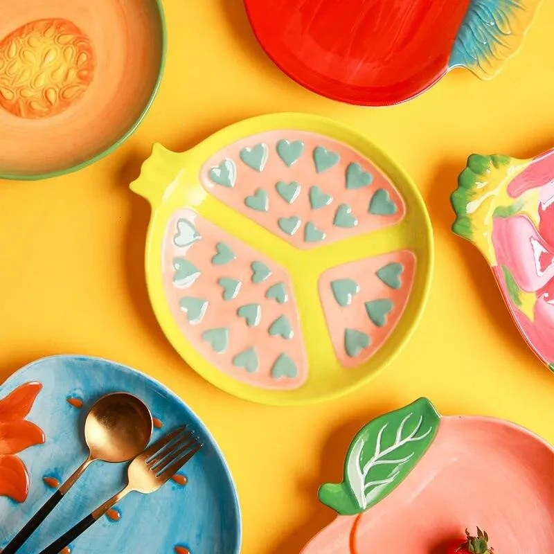 Creative Fruit Shaped Ceramic Dessert Plates -