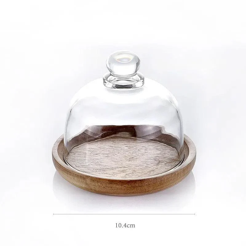 Creative Glass Food Storage Containers with Wooden Lid Kitchen Snack Fruit Candy Nut Sundries Storage Organizer for Kitchen -  - #tag1#