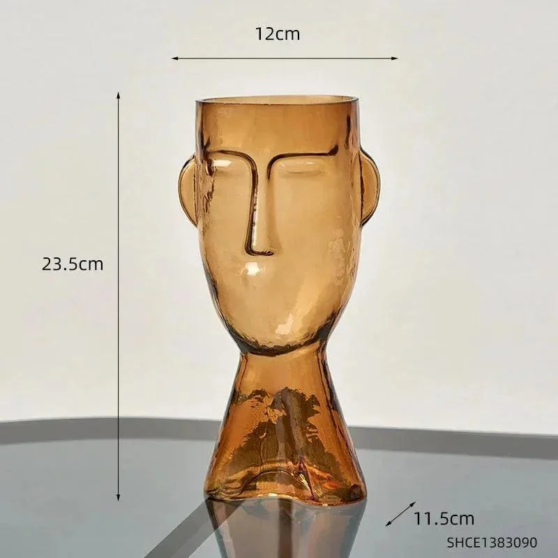 Creative Glass Head Shape Decorative Vase -  - #tag1#