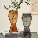 Creative Glass Head Shape Decorative Vase tag1