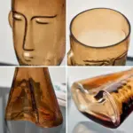 Creative Glass Head Shape Decorative Vase tag1