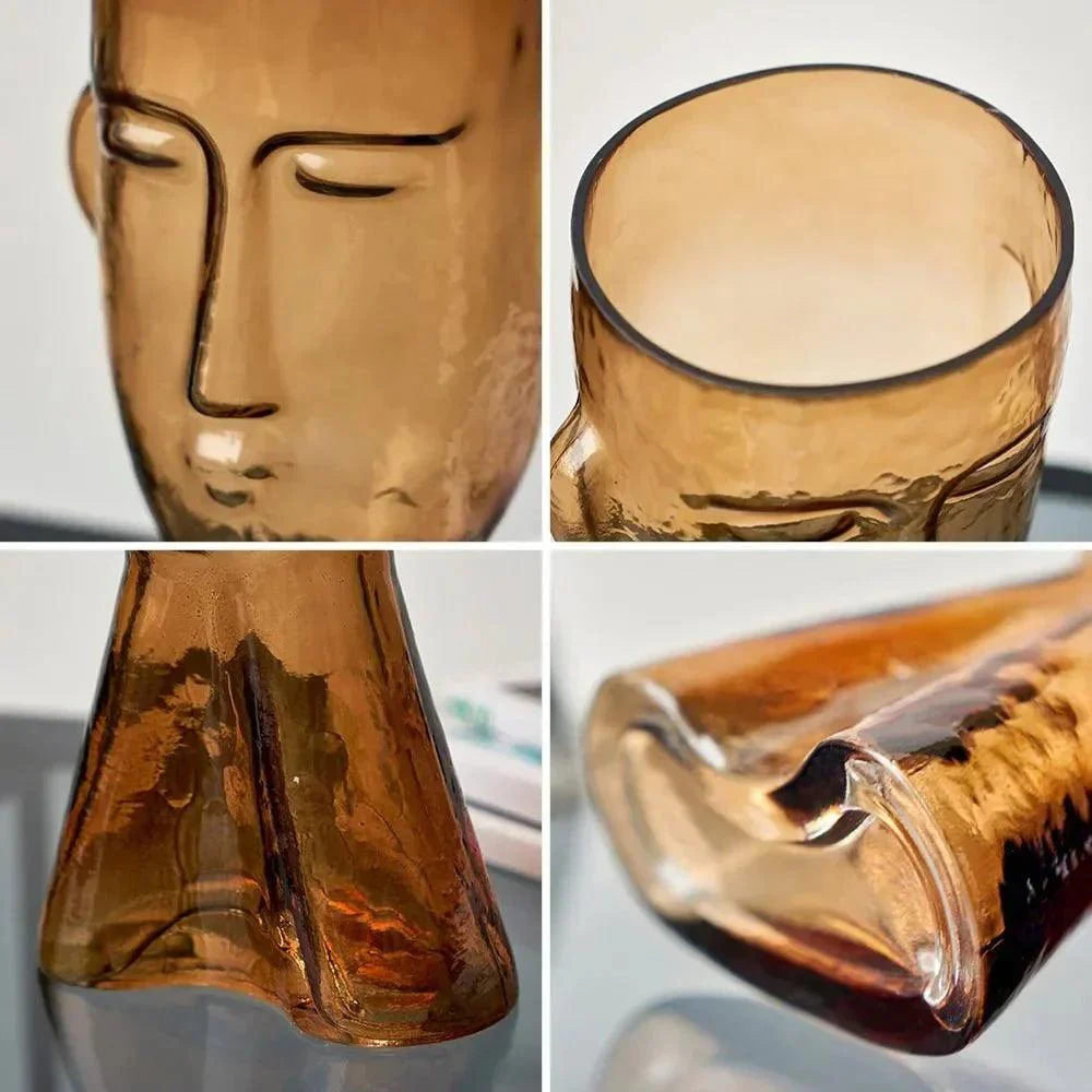 Creative Glass Head Shape Decorative Vase -  - #tag1#