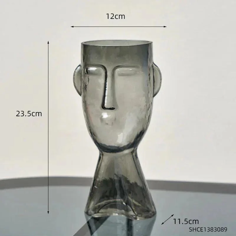 Creative Glass Head Shape Decorative Vase -  - #tag1#