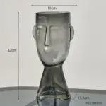 Creative Glass Head Shape Decorative Vase tag1