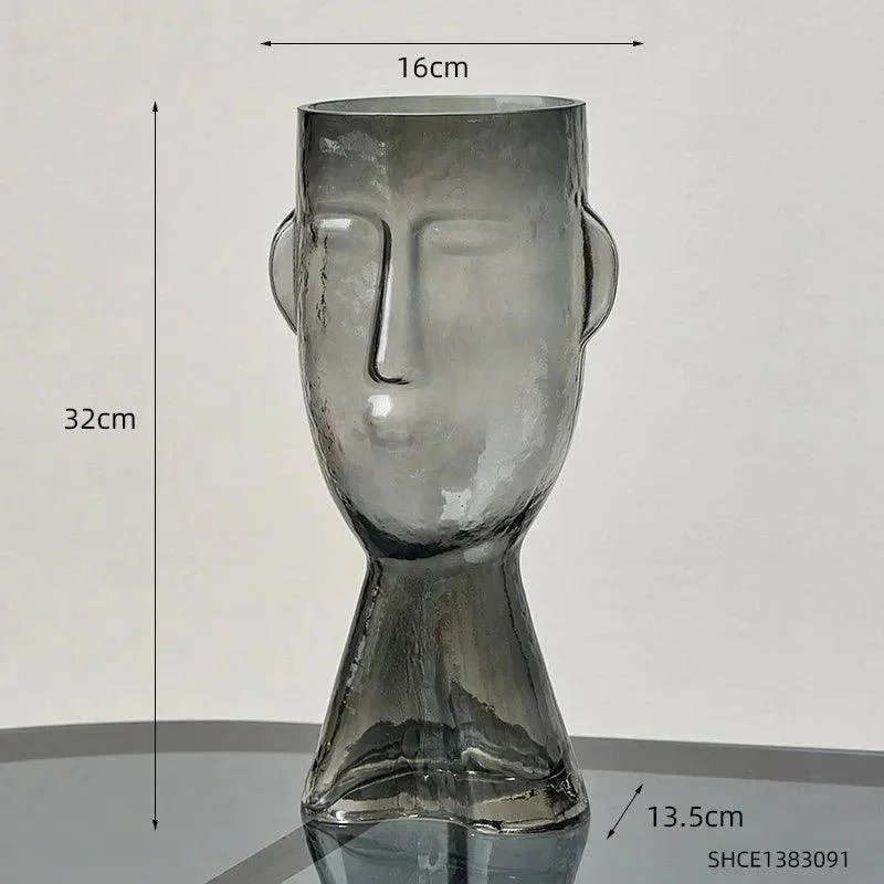 Creative Glass Head Shape Decorative Vase -  - #tag1#