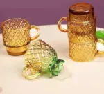 Creative Glass Pineapple Cup Set 4