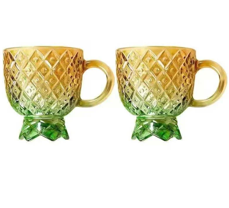 Creative Glass Pineapple Cup Set 4 -