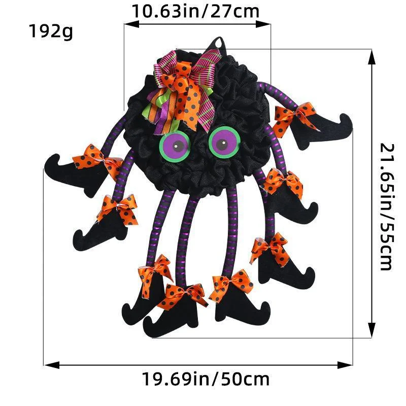Creative Halloween Multi-legged Spider Door Hanging Wreath Party Decorations -  - #tag1#