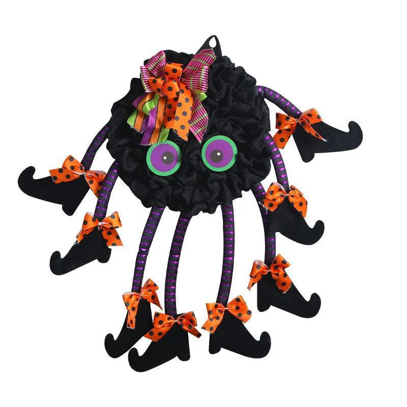 Creative Halloween Multi-legged Spider Door Hanging Wreath Party Decorations -  - #tag1#