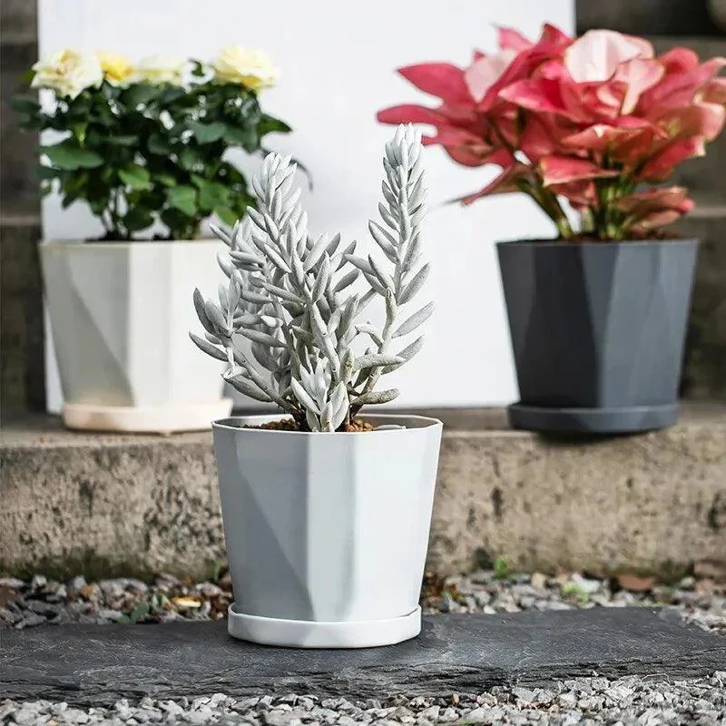 Creative Resin Simple Flower Pot & Saucer -  - #tag1#