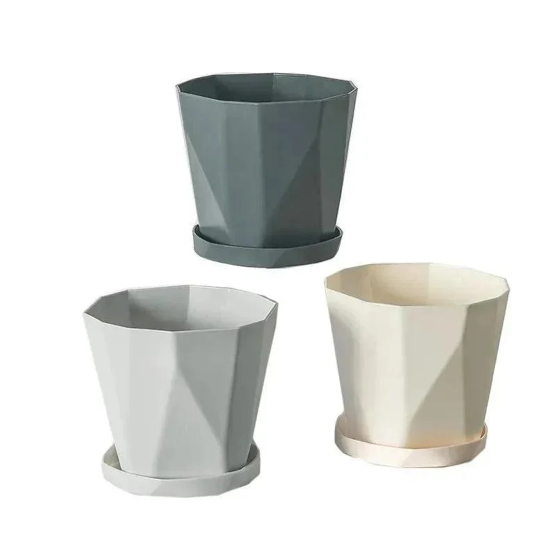 Creative Resin Simple Flower Pot & Saucer -  - #tag1#