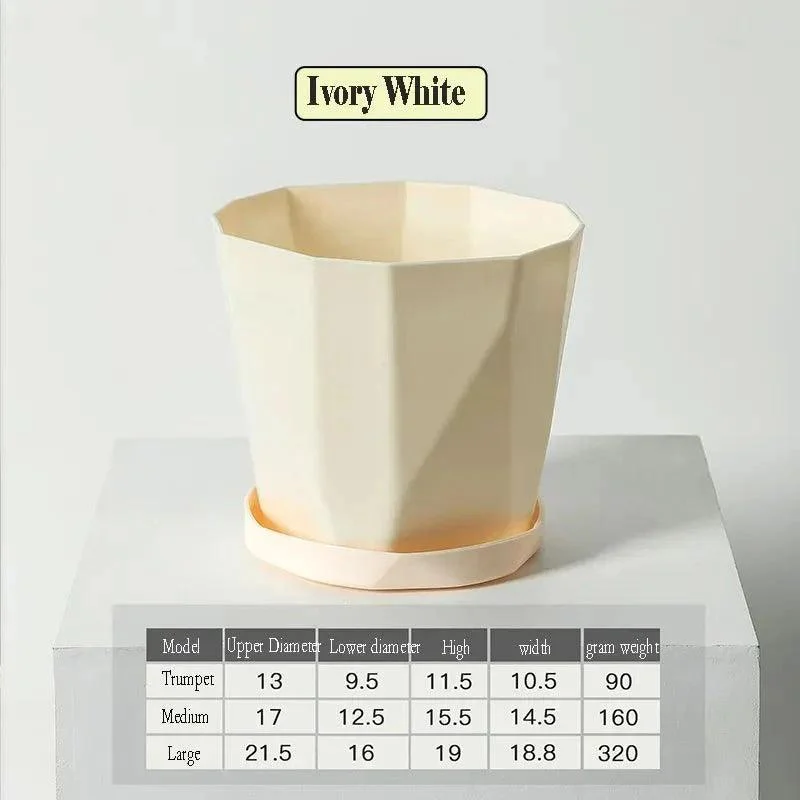 Creative Resin Simple Flower Pot & Saucer -  - #tag1#