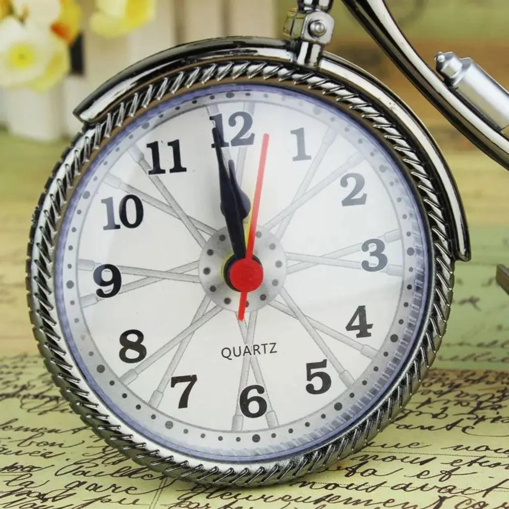 Creative Retro Bicycle Alarm Clock - Vintage Style - Plastic -  - #tag1#