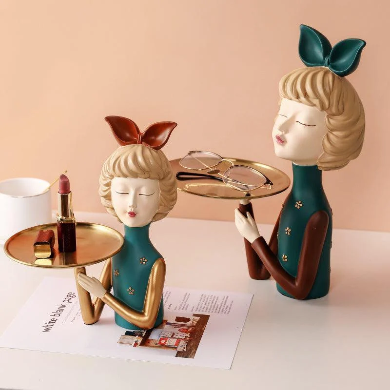 Creative Tray Girl Figurine Keys Holder -  - #tag1#
