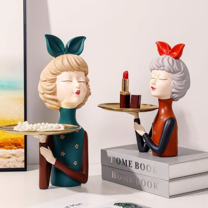 Creative Tray Girl Figurine Keys Holder -  - #tag1#