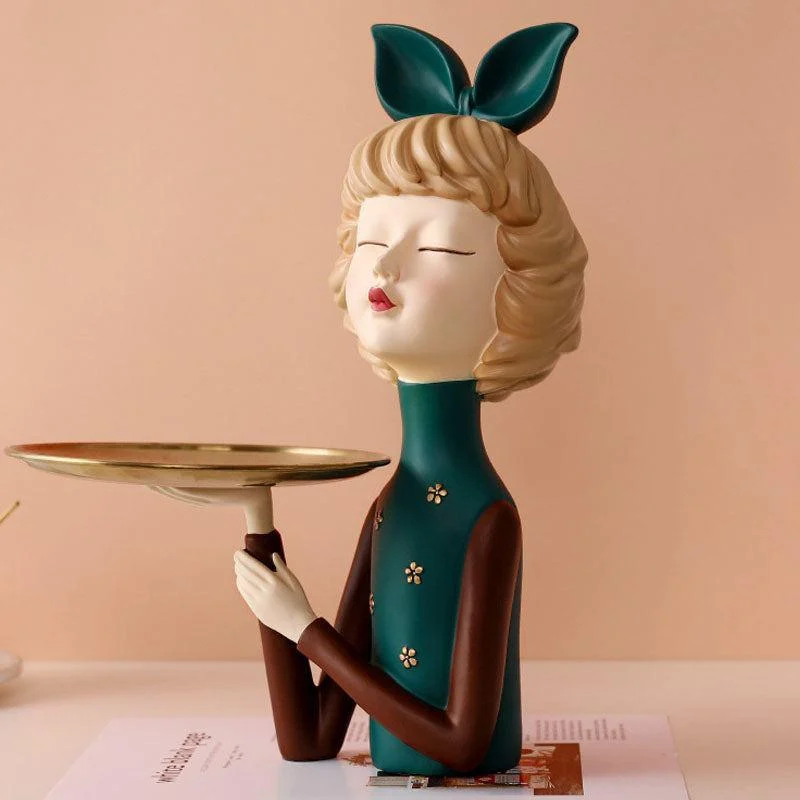 Creative Tray Girl Figurine Keys Holder -  - #tag1#