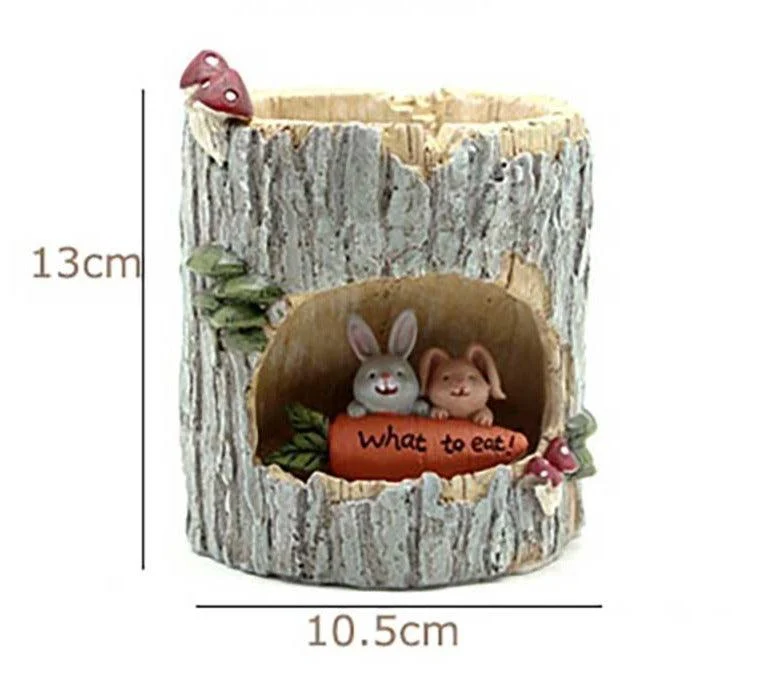 Creative Tree House Animals Flower Pot -