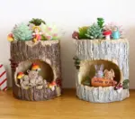Creative Tree House Animals Flower Pot