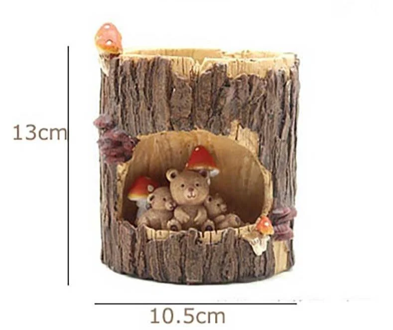 Creative Tree House Animals Flower Pot -