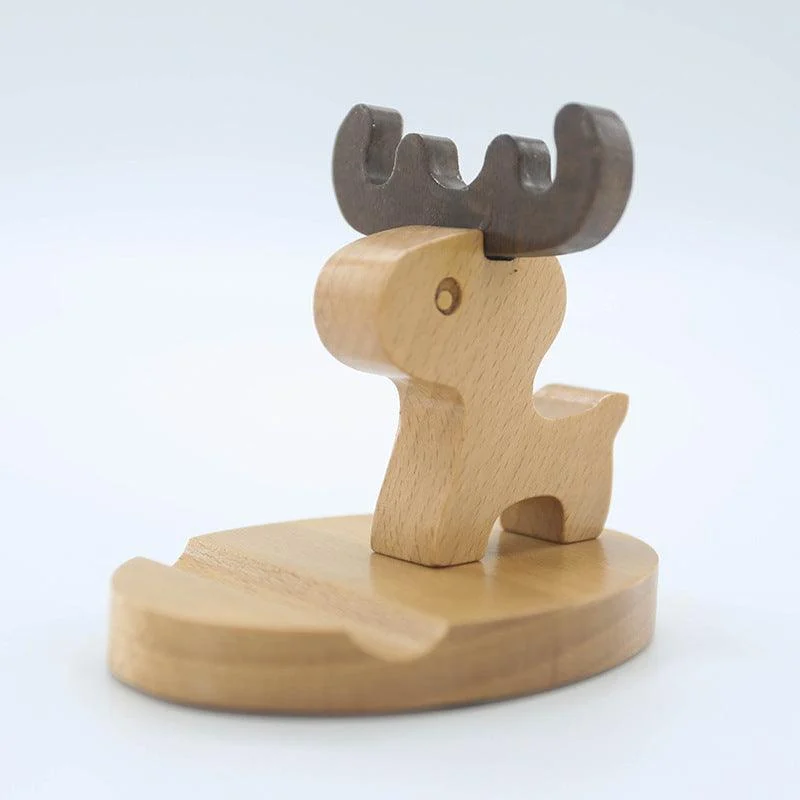 Creative beech wood mobile phone holder – with coin pocket and engraving -  - #tag1#