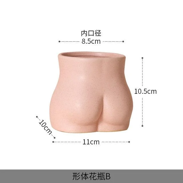 Creative pink body art ceramic vase gardening flower pot decor Home decor accessories modern minimalist style ornaments gift -  - #tag1#