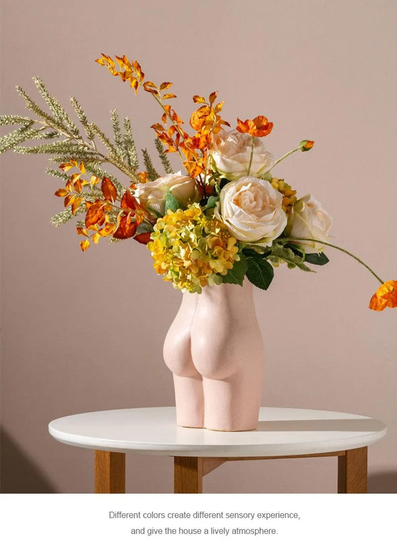 Creative pink body art ceramic vase gardening flower pot decor Home decor accessories modern minimalist style ornaments gift -  - #tag1#