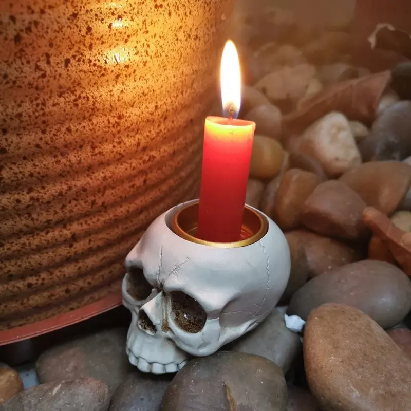 Creative resin horror tabletop candlestick tag1