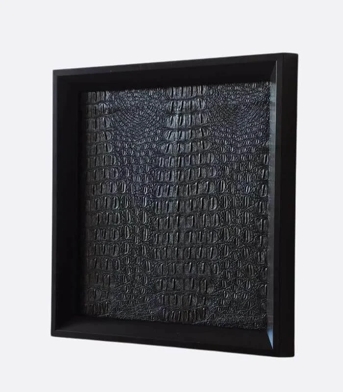 Croc Leather Wall Art Framed Black 35 x 35 cm -  - #tag1#