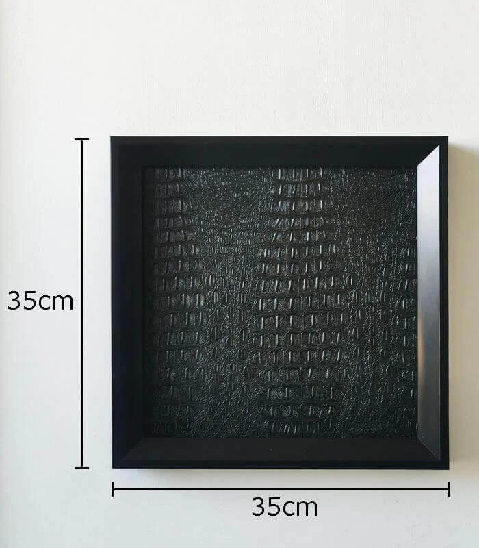 Croc Leather Wall Art Framed Black 35 x 35 cm -  - #tag1#