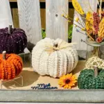Crochet Halloween Decoration Ornament Big Pumpkin tag1