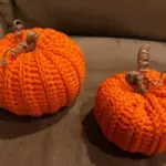 Crochet Halloween Decoration Ornament Big Pumpkin tag1