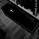 Cross Gothic Vampire Coffin Skeleton Rug