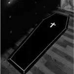 Cross Gothic Vampire Coffin Skeleton Rug