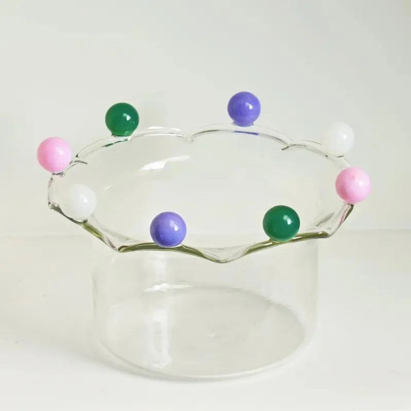 Crown Shaped Glass Fruit Bowl -