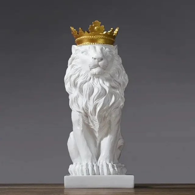 Crowned Lion Statue -