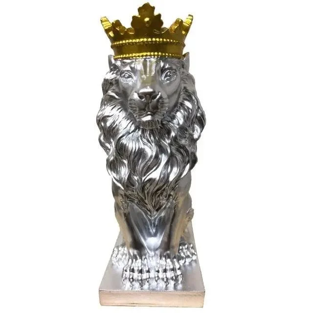 Crowned Lion Statue -