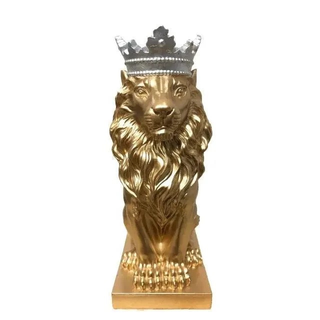 Crowned Lion Statue -