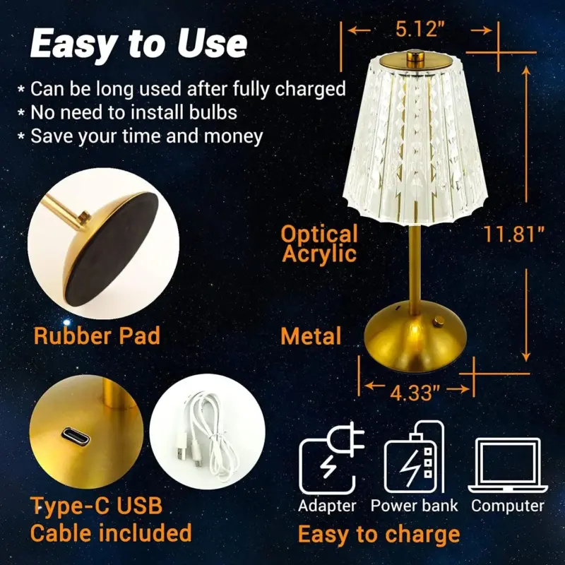 Crystal Diamond Table Lamp Touch Sensor Cordless Desk Lamp Rechargeable Bedside Night Light Hotel Restaurant Crystal.jpg f057a2bc 86ca 4f2a 8134 f0ba80f23fe4