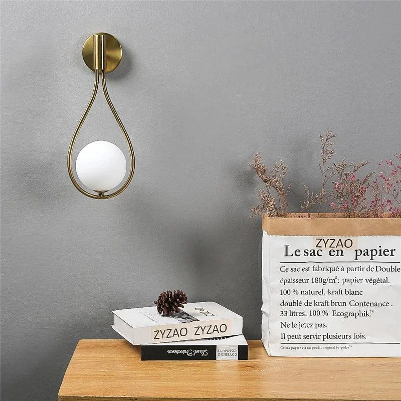 CrystalGleam - Metal Glass Ball LED Wall Lamp -  - #tag1#