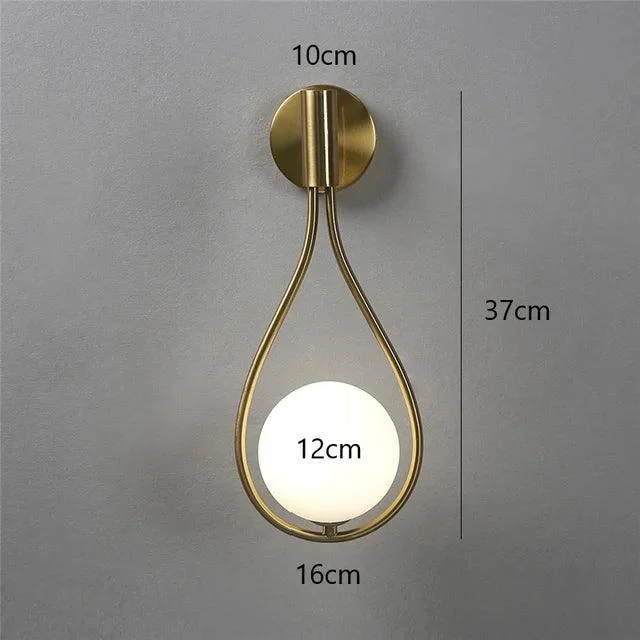 CrystalGleam - Metal Glass Ball LED Wall Lamp -  - #tag1#