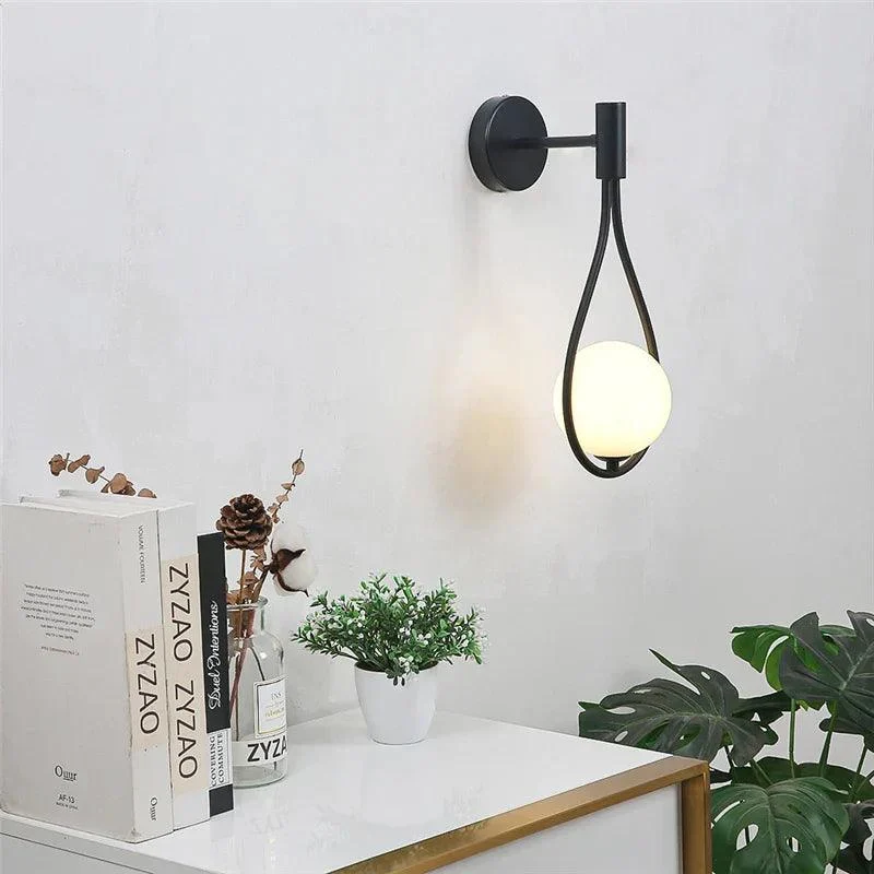 CrystalGleam - Metal Glass Ball LED Wall Lamp -  - #tag1#
